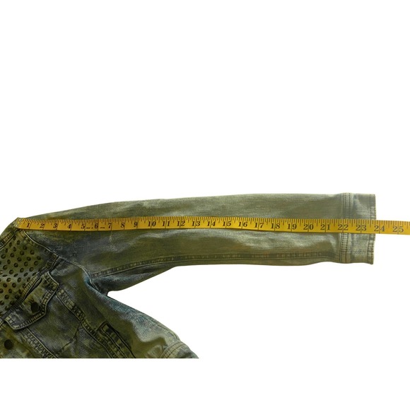 Xhilaration Women's Studded Denim Jacket Light Wash Cropped Trucker Style L G - Picture 3 of 4